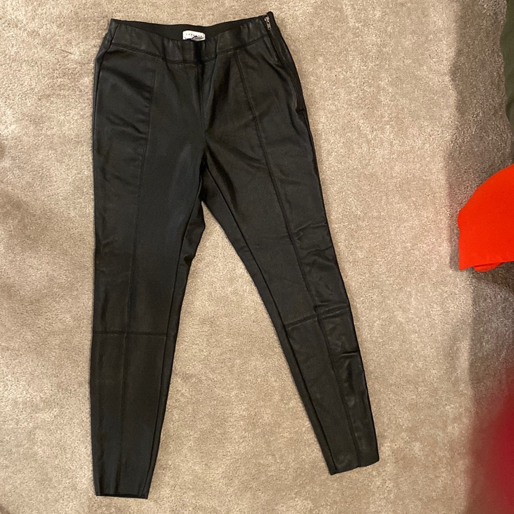 Top shop black leather pants size 6